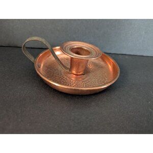 Vintage Copper Chamberstick Candle Holder With Handle Coppercraft